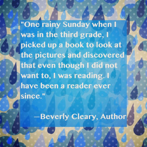 Rainy day #reading quote // Beverly Cleary book quote