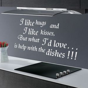 Details about FUNNY QUOTE KITCHEN DINING SALON KIDS ROOM STENCILS WALL ...