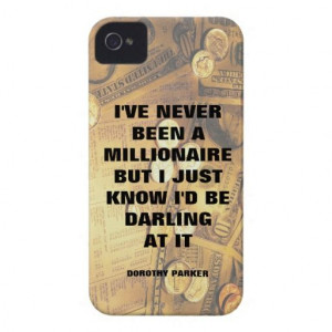 Dorothy Parker millionaire quote money background iPhone 4 Case # ...