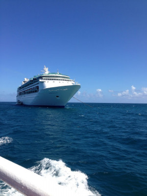 Our boat was on the smaller side of cruise ships, but I mean it was ...