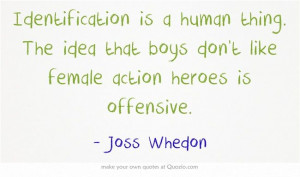 Joss Whedon on female writers.