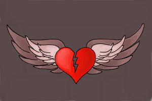 How to Draw a Broken Heart with Wings