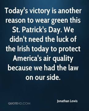 Today's victory is another reason to wear green this St. Patrick's Day ...