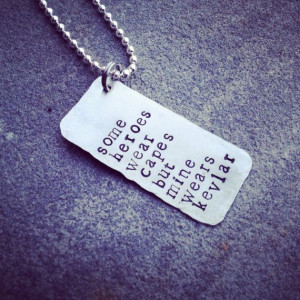 ... wears Kevlar hand stamped police officer love necklace on Etsy, $26.00