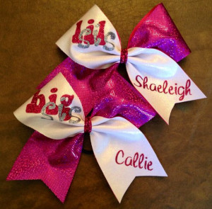 Cheer Bows Personalized Big Sis Little Sis by FullBidBows on Etsy, $32 ...