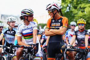 Marianne Vos World Champion Marianne Vos l of The Netherlands chats