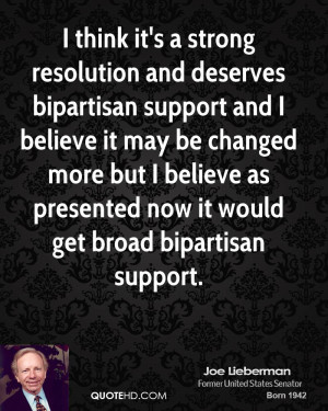 think it's a strong resolution and deserves bipartisan support and I ...