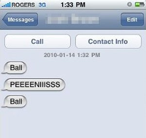 Funny iPhone texts, text