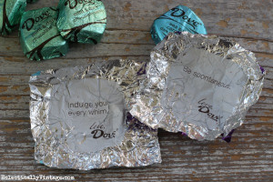 bag of DOVE® Promises fills a small mason jar and two large DOVE ...