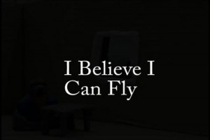... image include: i can fly mee !, black and white, fly, quotes and song