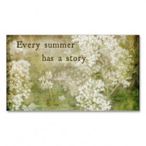 Summer Story Quote White Flowers Retro Double-Sided Standard Business ...