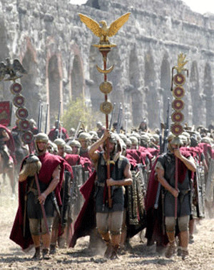 Roman Legion with legionary standards.