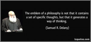 thoughts but that it generates a way of thinking Samuel R Delany