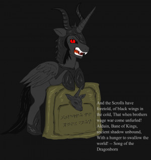 Ponified Skyrim loading screen: Alduin's Wall by glue123