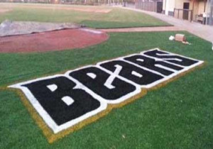 Custom cut baseball field stencil best synthetic turf paint.