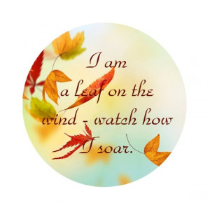 am a leaf on the wind - watch how I soar.