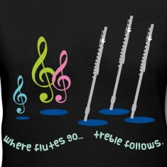 Funny Flute Music Women's T-Shirts