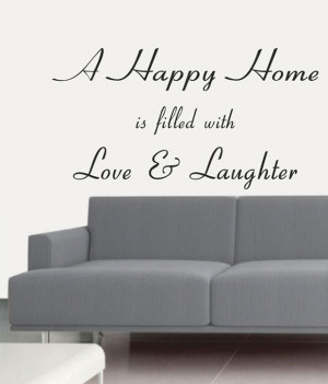 MyRitzy A Happy Home Living Room Wall Quote Decal Black
