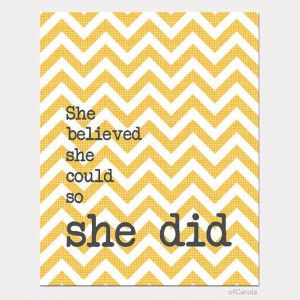 Girl Wall Art Quote PRINT She Believed She Could So She Did Text Quote ...