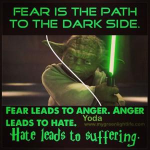 Yoda Fear Is The Path To The Dark Side Fear Leads To Anger Anger
