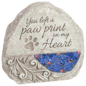Comfort and Light Memorial Stone - Paw Print on my Heart