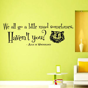 ... Wall-Decals-Cheshire-Cat-Quote-Alice-in-Wonderland-Sayings-Decal-Z327