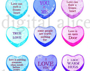 ... Frozen Love Quotes - Fun Printable Candy Valentine Hearts, Valentines