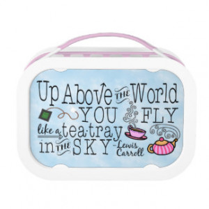 Alice in Wonderland Whimsical Tea Carroll Quote Lunch Boxes
