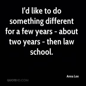 Anna Lee - I'd like to do something different for a few years - about ...