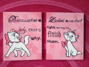 Two Disney The Aristocats Marie Quote Paintings