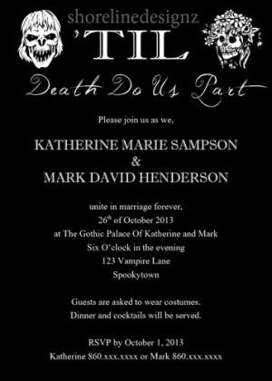 Custom 'Til death do us part wedding invitation I Create You Print