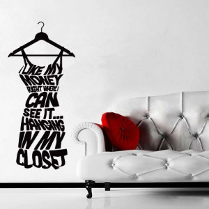 ... decor decals sticker fashion woman closet sexy quote dress hanger