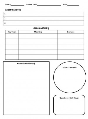 Note Taking Template A note-taking template for