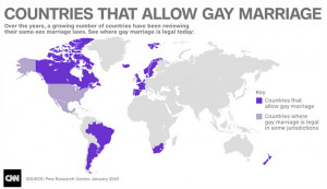 Countries that allow gay marriage - map