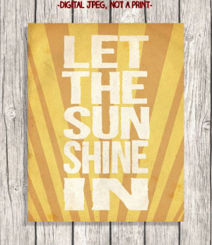 Inspirational Quote Letterpress Let The Sunshine by PatiHomeDecor, $7 ...