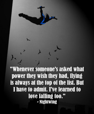 ... of the list. But I have to admit, I've learned to love falling too