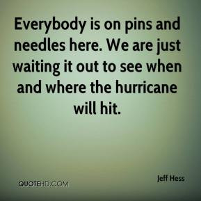 Jeff Hess - Everybody is on pins and needles here. We are just waiting ...