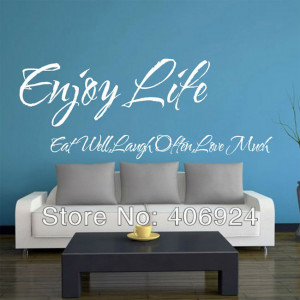 Wholesale Removable Enjoy Life Wall Quote Decals Stickers Decor Living ...