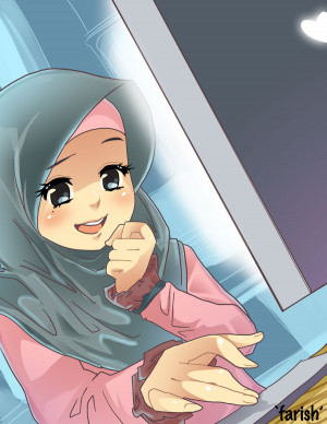 Girl Hijab Love Anime