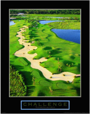 Challenge Golf Course Sand Trap Motivational Poster Print - 22x28