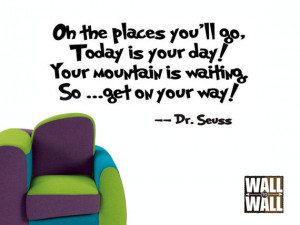 Dr. Seuss Oh the Places You'll Go - Vinyl Wall Decal Quote (four sizes ...