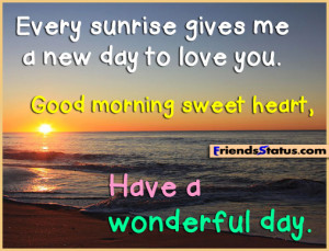 Good morning sweet heart facebook status image