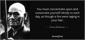 You must concentrate upon and consecrate yourself wholly to each day ...