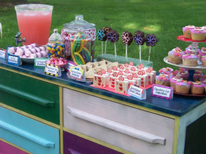 ... dresser as the buffet table with all the food and sweets on it