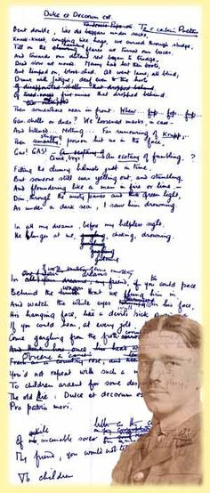 Dulce et decorum est.. Wilfred Owen More
