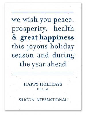 Corporate Holiday Cards on white seeded paper (wildflower seeds)