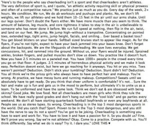 ... . cheerleading IS a sport and it runs through my veins. love it