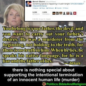 Obama tweet and Jesus quote and the memory of Wendy Davis adoring fans ...