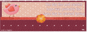 The Day The Lord Created Hope Facebook Cover