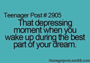 depressing, dream, quotes, sayings, teen post, true, waking up